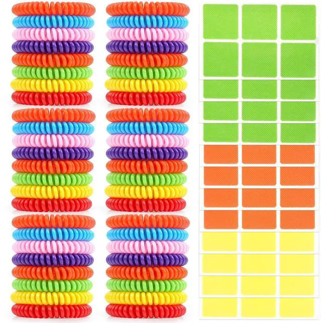 Main image of 48 Pack Mosquito Repellent Bracelets with 72 Mosquito Repellent Patches, Individually Wrapped Mosquitoes Bracelets Stickers for Camping Swimming Outdoor Indoor, Deet Free