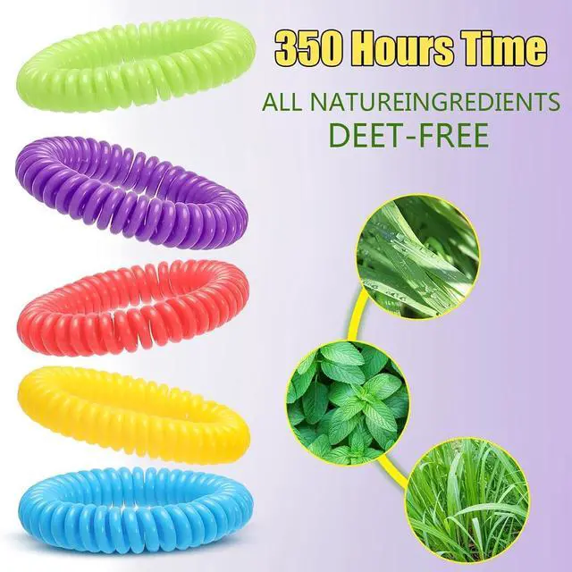 Alt view image 5 of 7 - 48 Pack Mosquito Repellent Bracelets with 72 Mosquito Repellent Patches, Individually Wrapped Mosquitoes Bracelets Stickers for Camping Swimming Outdoor Indoor, Deet Free