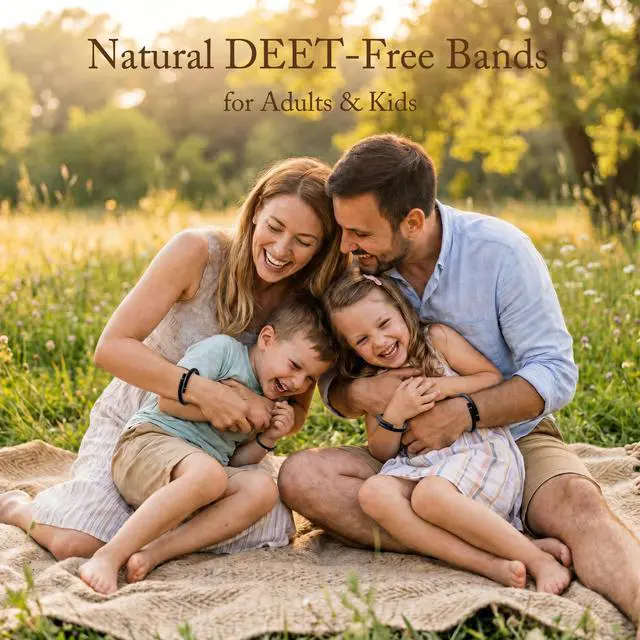 Alt view image 7 of 7 - Mosquito Repellent Bracelets for Adults & Kids, DEET-Free Natural Bug Repellent Silicone Bands Waterproof, Skin-Friendly Wristbands for Outdoor, Camping, Hiking, Travel - 2 Pack Black