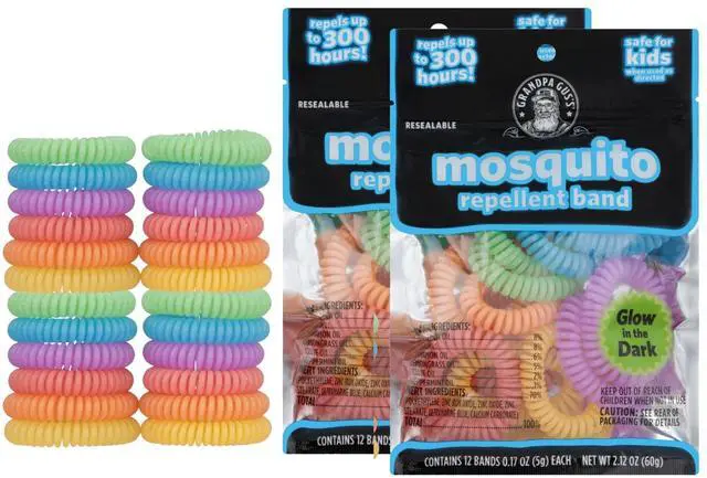 Main image of Mosquito Repellent Bracelets - Wearable Bug Repellent Bands for Kids and Adults, DEET-Free, Plant-Based Essential Oils, Up to 300 Hours, Outdoor Activities, Camping and Hiking, 24 Pack