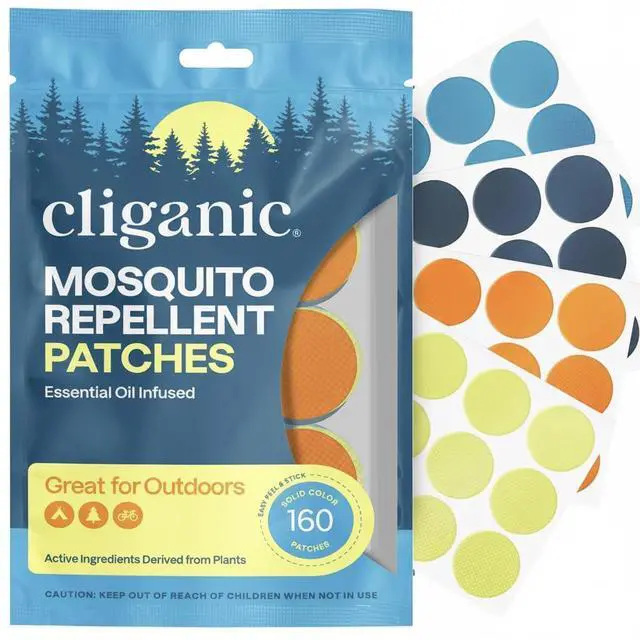 Main image of Mosquito Repellent Stickers (160 Pack) - Patches for Kids & Adults, Natural DEET-Free, Citronella Essential Oil Infused