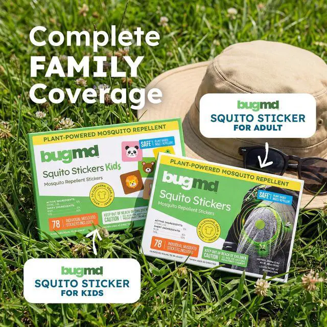Alt view image 7 of 7 - Squito Stickers Mosquito Repellent Patch Stickers for Adults (78 Patches), Safe & Effective Insect Repellent Patches for Toddlers, Kids, Camping, Beach & Outdoor Essentials