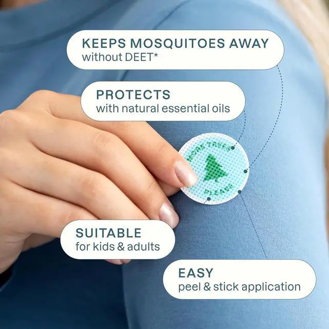 Alt view image 3 of 7 - Mosquito Repellent Bracelet Stickers Pack for Kids & Adults Multi Color, Natural DEET-Free, Essential Oil Infused 20 Bands with 30 Patches, Citronella Scent
