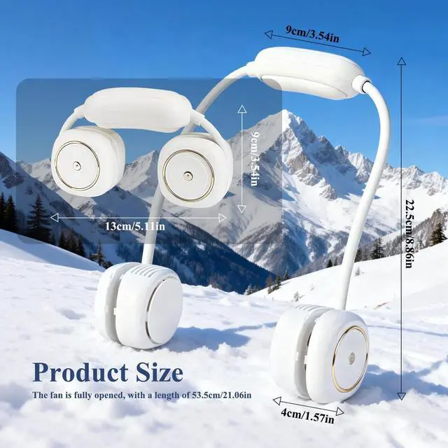 Alt view image 4 of 6 - Mini Portable Neck Fan UpgradedPortable Fan Rechargeable,3 Speed Quiet Gears Adjustment,360° Blow cold air For Home Travel Outdoor Sports,Gifts for Women Men (white)