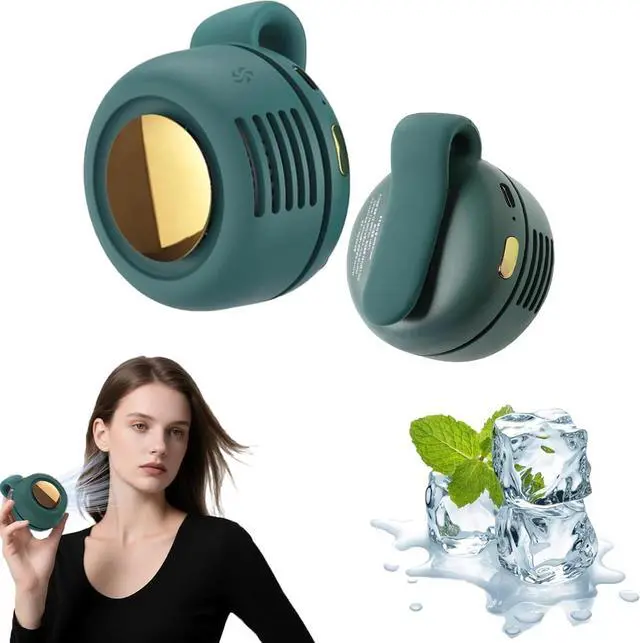 Main image of Portable Silent Mini Bladeless Fan Clip On,Mini Clip on Fan for Shirt & Waist, Portable Small Whirlwind Bladeless Fans,Suitable for Outdoor & Travel & Office,Travel Accessories (Green)