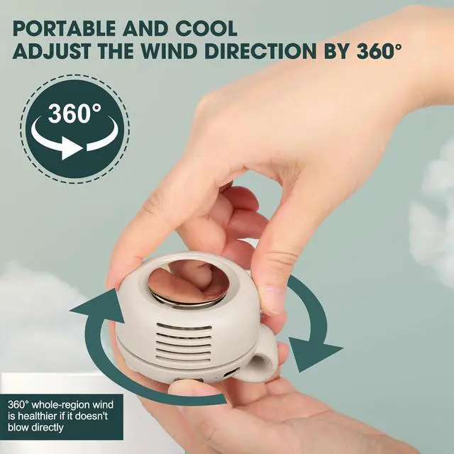 Alt view image 4 of 6 - Portable Silent Mini Bladeless Fan Clip On,Mini Clip on Fan for Shirt & Waist, Portable Small Whirlwind Bladeless Fans,Suitable for Outdoor & Travel & Office,Travel Accessories (Green)