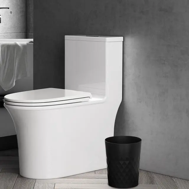 Alt view image 5 of 6 - 3 Pack Small Trash Can with Trash Bags Bathroom Garbage Bin Round Plastic Waste Basket for Kitchen, Bedroom, Office, College Dorm, Craft Room, Black