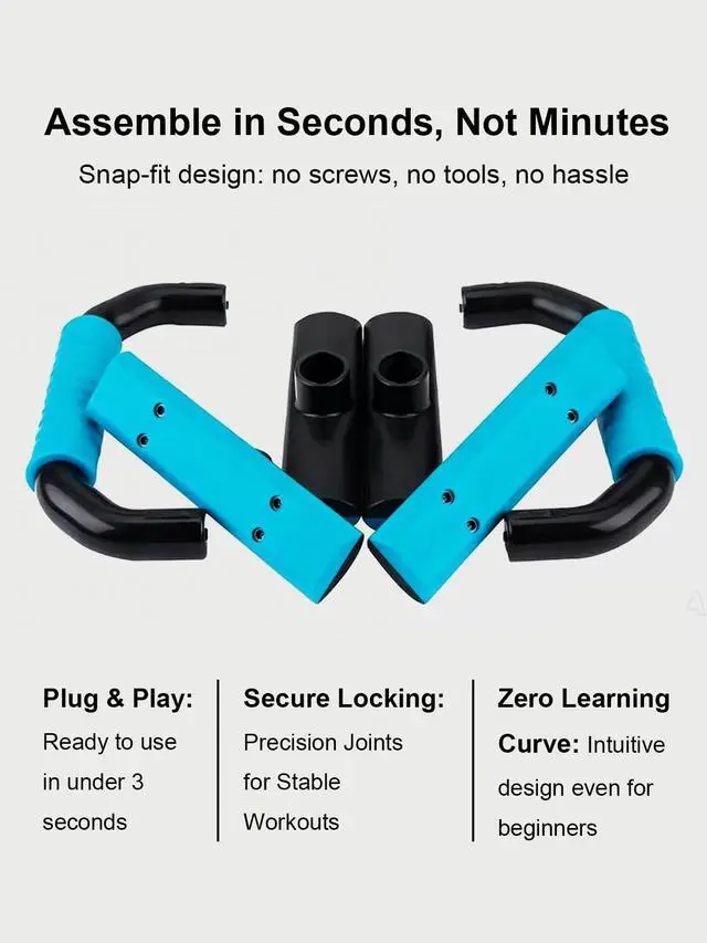 Alt view image 2 of 6 - Push Up Bars Strength Training - Workout Stands With Ergonomic Push-up Bracket Board with Anti-Slip Sturdy Structure Portable for Home Fitness Training, Push Up Stands Handle for Floor Workouts