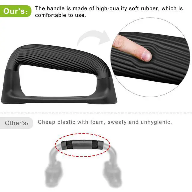 Alt view image 4 of 7 - Push Up Bars, Pushup Stands With Thickened Soft Plastic Handle, Stable and Non-Slip Base, Pushup Handles Perfect for Floor Strength Training (Black)