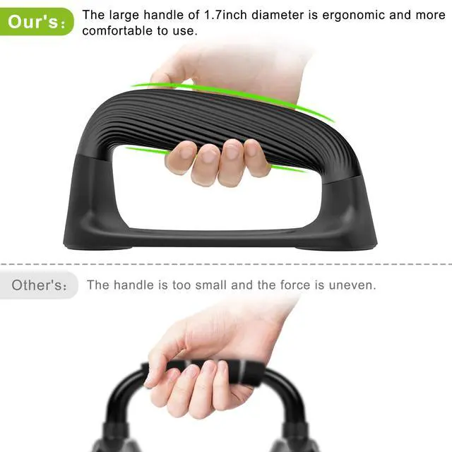 Alt view image 5 of 7 - Push Up Bars, Pushup Stands With Thickened Soft Plastic Handle, Stable and Non-Slip Base, Pushup Handles Perfect for Floor Strength Training (Black)