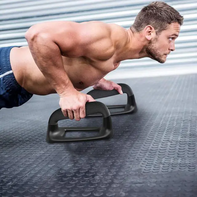 Alt view image 6 of 7 - Push Up Bars, Pushup Stands With Thickened Soft Plastic Handle, Stable and Non-Slip Base, Pushup Handles Perfect for Floor Strength Training (Black)