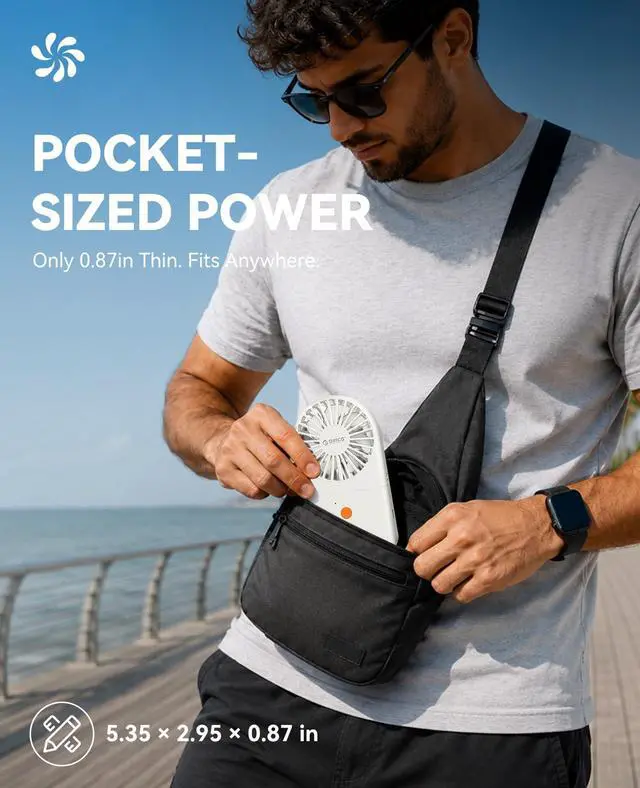 Alt view image 4 of 6 - Portable Neck Fan, Ultra-Lightweight Hands-Free Fan with Battery Operated, 3 Speeds, 7H Runtime, Foldable Desk Fan for Travel, Office, Commute -ReFAN White