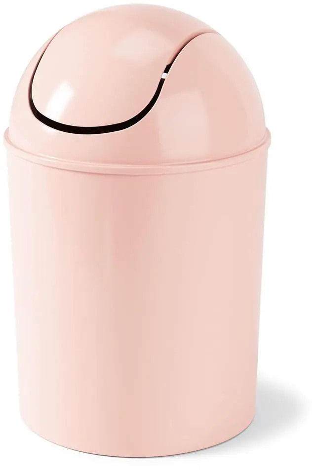 Main image of 1.25 Gallon Mini Waste Can with Removable Swing-Top Lid - Small Garbage Bin for Kitchen, Bathroom, Bedroom, Office - Compact Trash Can Fit Under Tables & Counters - Pink