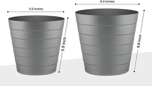 Alt view image 2 of 7 - Small Trash Can (1.3 Gallons), Dorm Trash Can, Heavy Duty Dust Bin, Mini Garbage Can for Bedroom (Pack Of 3), Plastic Wastebasket, Bathroom Wastebasket (Grey) Round paper Trashcan, Office Trash Bin