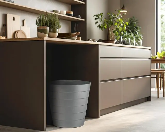 Alt view image 5 of 7 - Small Trash Can (1.3 Gallons), Dorm Trash Can, Heavy Duty Dust Bin, Mini Garbage Can for Bedroom (Pack Of 3), Plastic Wastebasket, Bathroom Wastebasket (Grey) Round paper Trashcan, Office Trash Bin