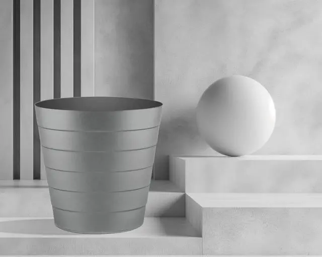 Alt view image 7 of 7 - Small Trash Can (1.3 Gallons), Dorm Trash Can, Heavy Duty Dust Bin, Mini Garbage Can for Bedroom (Pack Of 3), Plastic Wastebasket, Bathroom Wastebasket (Grey) Round paper Trashcan, Office Trash Bin