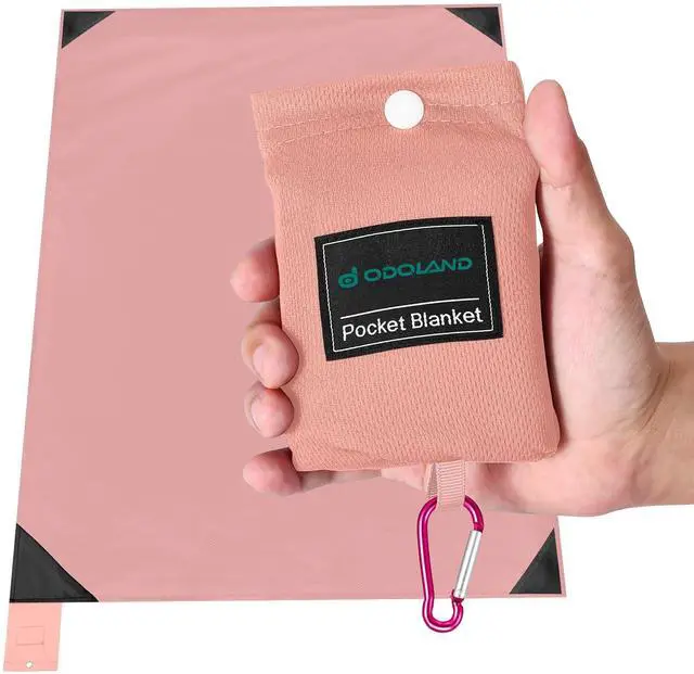 Main image of Beach Blanket Picnic Blanket, 43" x 63" SandProof Waterproof Outdoor Pocket Blanket with Portable Bag, Foldable Lightweight Sand Free Quick Drying Beach Mat for Hiking Camping Travel, Pink