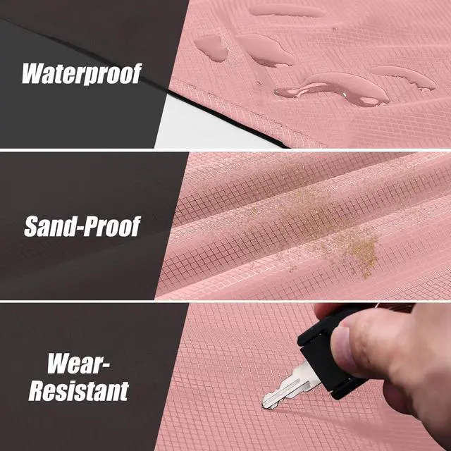Alt view image 3 of 7 - Beach Blanket Picnic Blanket, 43" x 63" SandProof Waterproof Outdoor Pocket Blanket with Portable Bag, Foldable Lightweight Sand Free Quick Drying Beach Mat for Hiking Camping Travel, Pink