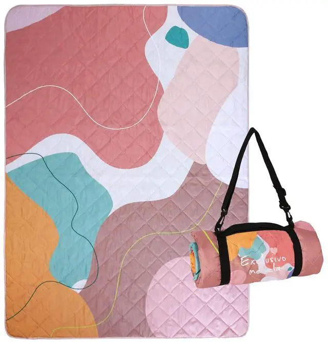 Main image of Waterproof Picnic Blankets 60x80 Inch, 3 Layer Extra Large, Sandproof and Foldable Outdoor Blanket for Beach Camping, Park and Travel,Abstract Pink