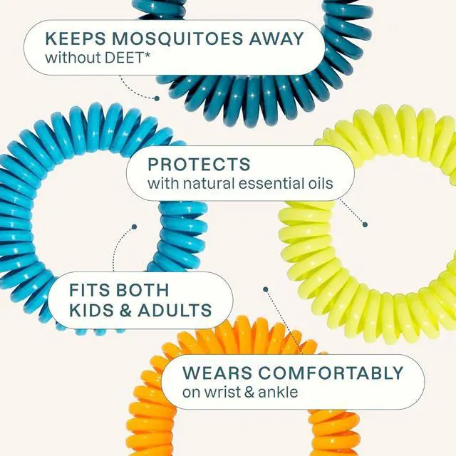Alt view image 5 of 7 - 20 Pack Mosquito Repellent Bracelets for Adults & Kids (Neutral Colors) - Natural DEET-Free Bands, Individually Wrapped