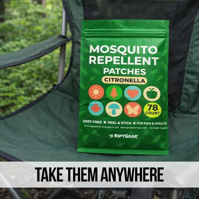 Alt view image 7 of 7 - Mosquito Patches - 78 Pack of Bug Stickers for Kids and Adults, Natural Citronella Patch Sticks to Any Surface - DEET Free Mosquito Stickers