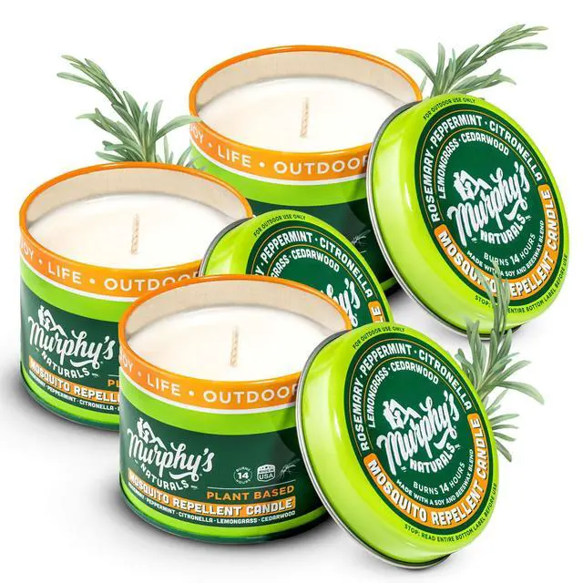 Main image of Mini Mosquito Bug Repellent Candles for Outdoor Patio, Citronella & Essential Oils, 14-Hour Burn Time Each, 3.5 oz, 3-Pack