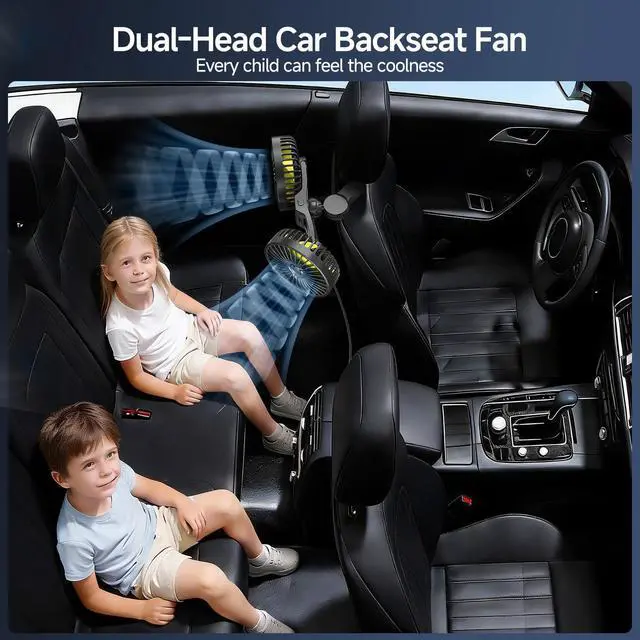 Alt view image 6 of 7 - Car Fans for Backseat for Kids, Car Backseat Fan for Car Back Seat(No Battery)