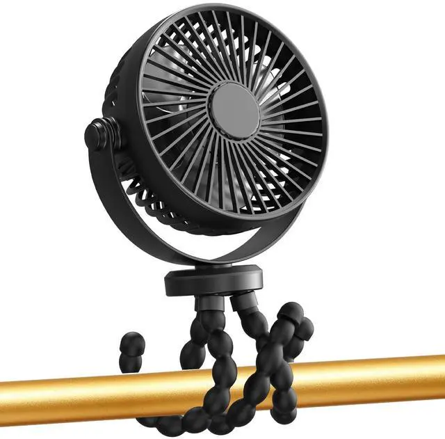Main image of Mini Handheld Personal Portable Fan, Baby Stroller Fan, Car Seat USB or Battery Powered, with Flexible Tripod Clip on Student Bed Desk Bike Crib Treadmill Camping Traveling(Classic Black)