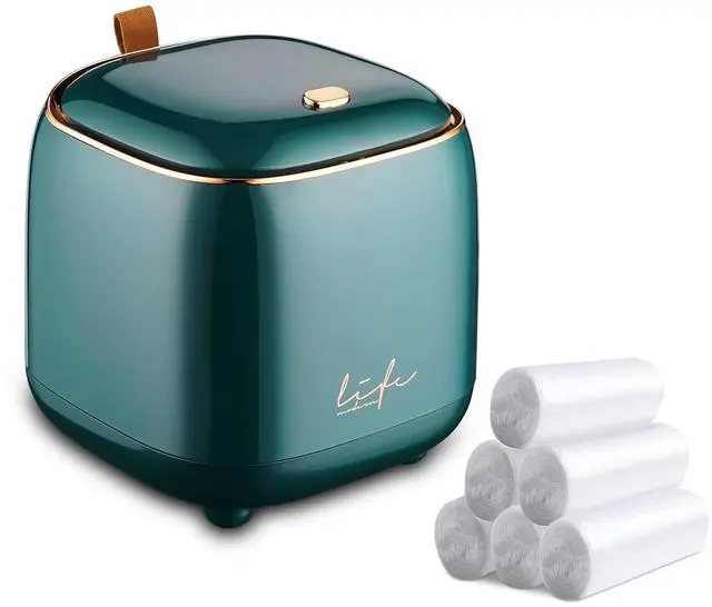Main image of Mini Trash Can 1.6L/0.4 Gallon with Trash Bags 180pcs, Tiny Small Desktop Trash Bin with Lid, Countertop Mini Garbage Bin for Home, Office, Kitchen, Bedroom, Bathroom (Blue)