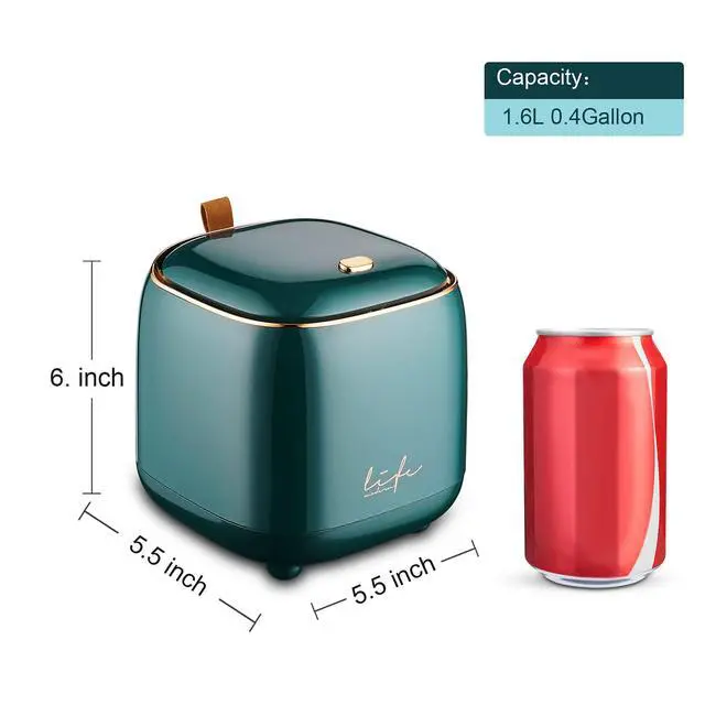 Alt view image 3 of 6 - Mini Trash Can 1.6L/0.4 Gallon with Trash Bags 180pcs, Tiny Small Desktop Trash Bin with Lid, Countertop Mini Garbage Bin for Home, Office, Kitchen, Bedroom, Bathroom (Blue)