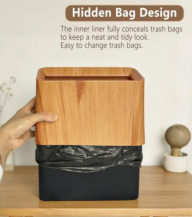 Alt view image 3 of 6 - Mini Trash Can for Desk(0.5Gal/2L),Tiny Countertop Trash Can (with 90 Bags),Small Office Desktop Garbage Cans,Tabletop Waste Basket with Open Top,Mini Trash Bin for Bedroom,Vanity,Car