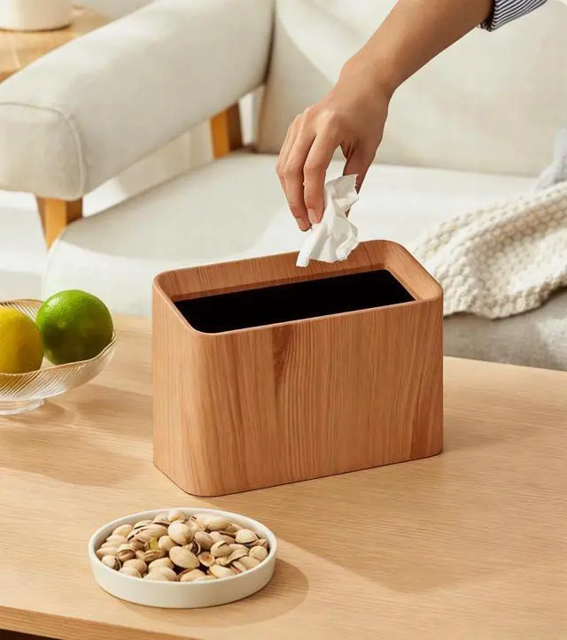 Alt view image 5 of 6 - Mini Trash Can for Desk(0.5Gal/2L),Tiny Countertop Trash Can (with 90 Bags),Small Office Desktop Garbage Cans,Tabletop Waste Basket with Open Top,Mini Trash Bin for Bedroom,Vanity,Car