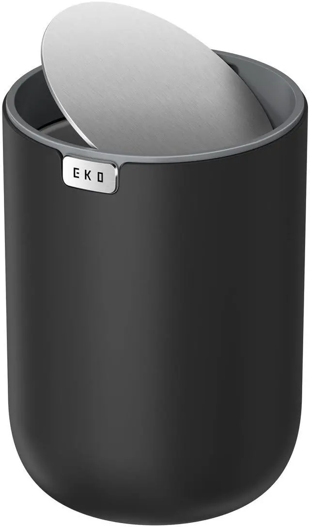 Main image of Fandy 0.58 Gal/2.2L Mini Trash Can with Lid, Swing-Top Desktop Trash Can for Bathroom, Countertop, Vanity, Desk or Office, Small Garbage Bin (Black)