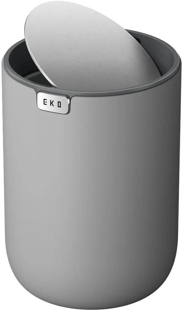 Main image of Fandy 0.58 Gal/2.2L Mini Trash Can with Lid, Swing-Top Desktop Trash Can for Bathroom, Countertop, Vanity, Desk or Office, Small Garbage Bin (Grey)