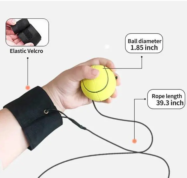 Alt view image 4 of 7 - 8-Pack 1.85 Inch Wrist Return Balls - Rubber Balls on Elastic String Sports Rebound Toy for Kids Teens Wrist Exercise & Play (Basketball, Baseball, Soccer)