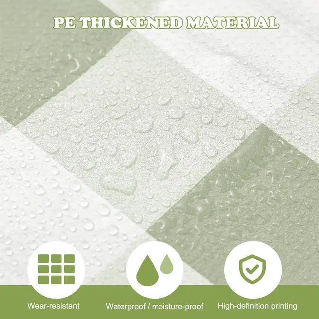 Alt view image 5 of 7 - 6 Pcs Disposable Outdoor Picnic Blankets 71''x71'' Thicken Foldable Waterproof Picnic Mats Bulk Gingham Oil Proof Camping Blankets with 4 Ground Spikes Beach Travel(Green and White)