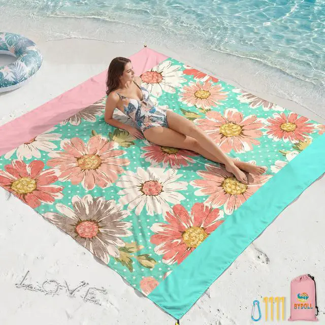 Main image of Beach Blanket Waterproof Sandproof 78''×81'' Suits1-4 Adults Compact Lightweight Oversized Sand-Free Blanket Large Picnic Mat for Beach Travel Camping Hiking