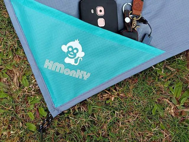 Alt view image 3 of 7 - Ultra Picnic Blanket- Portable Pocket Picnic Sheet for Outdoor Multiple Use,Best Mat for Travel & Festivals, Lightweight Waterproof & Quick Drying with 4 Portable Tent Pegs (Blue)