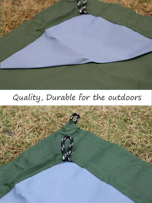 Alt view image 2 of 6 - Pocket Picnic Blanket, Beach Mat Waterproof Sandproof, Compact Lightweight Small Tarp for Camping, Hiking, Backpacking, Festival, Travel, Foldable in Bags (Army Green/Grey, 55"x60")