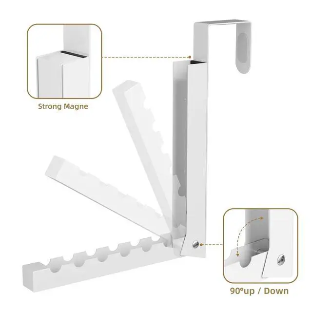 Alt view image 6 of 7 - Over The Door Hanger Folding Clothes Drying Rack, Folding Hanging Coat Rack for Indoor Laundry Room Compact Small Space Foldable Portable Clothing Hanger Hook Collapsible- 2 Pack