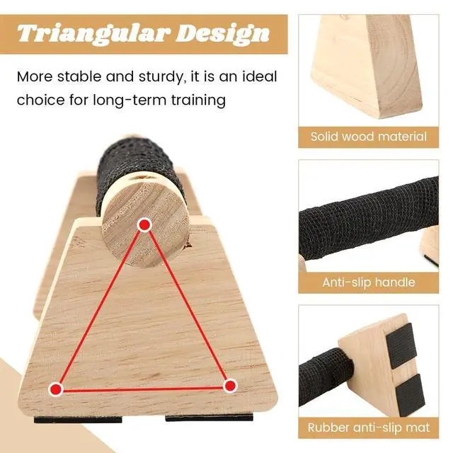 Alt view image 3 of 7 - Wooden Push Up Bars, Parallettes Bars for Calisthenics, Wood Calisthenics Equipment for Handstand Training, Push Up Handles for Floor Exercise Home Workout for Men Women(COLOR:wood)