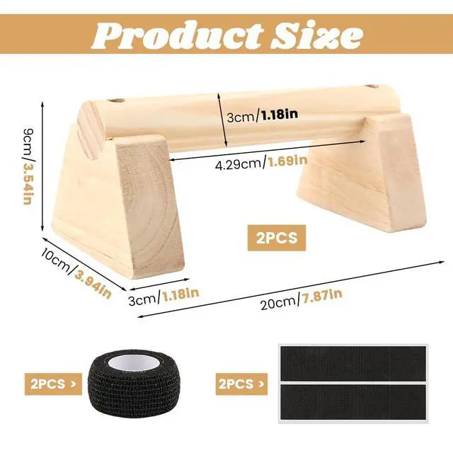 Alt view image 2 of 7 - Wooden Push Up Bars, Parallettes Bars for Calisthenics, Wood Calisthenics Equipment for Handstand Training, Push Up Handles for Floor Exercise Home Workout for Men Women(COLOR:wood)