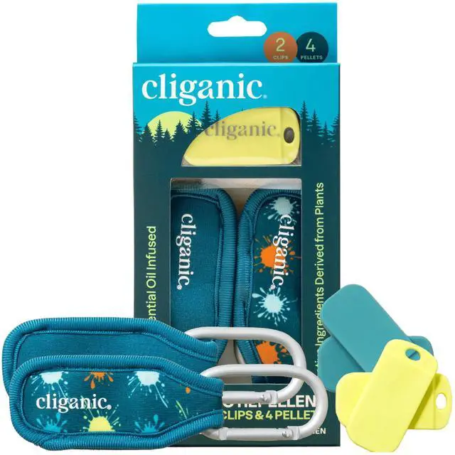 Main image of Mosquito Repellent Pack (2 Clips + 4 Refill Pellets) - Natural DEET-Free, Essential Oil Infused