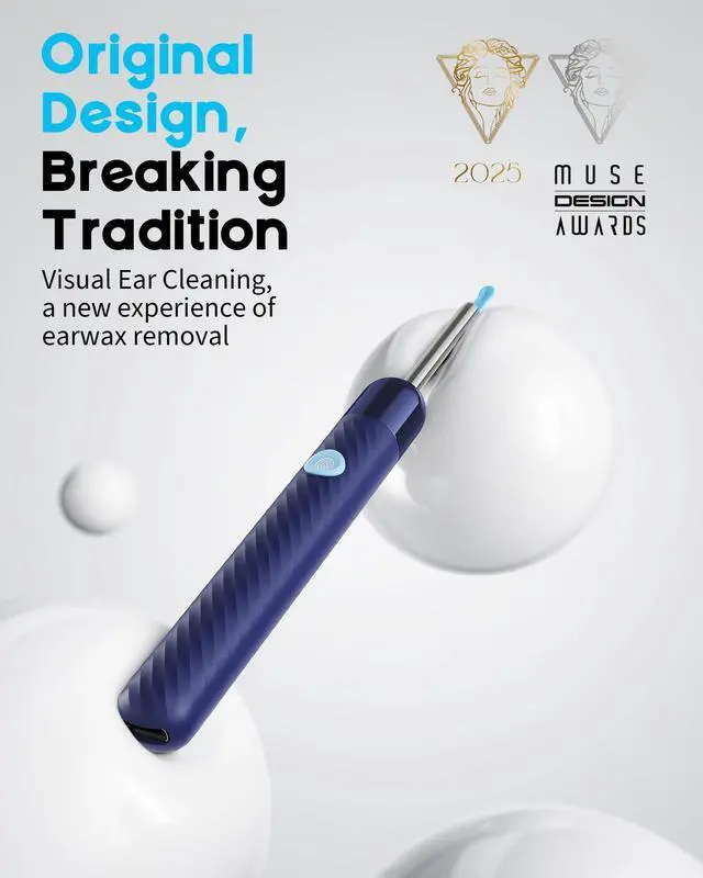 Alt view image 2 of 5 - Ear Wax Removal, Ear Cleaner with Camera with 1080P, Otoscope with Light, Ear Wax Removal Kit with 6 Ear Pick, Ear Camera for iPhone, iPad, Android Phones (Blue)