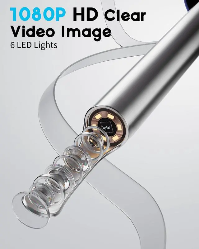 Alt view image 3 of 5 - Ear Wax Removal, Ear Cleaner with Camera with 1080P, Otoscope with Light, Ear Wax Removal Kit with 6 Ear Pick, Ear Camera for iPhone, iPad, Android Phones (Blue)