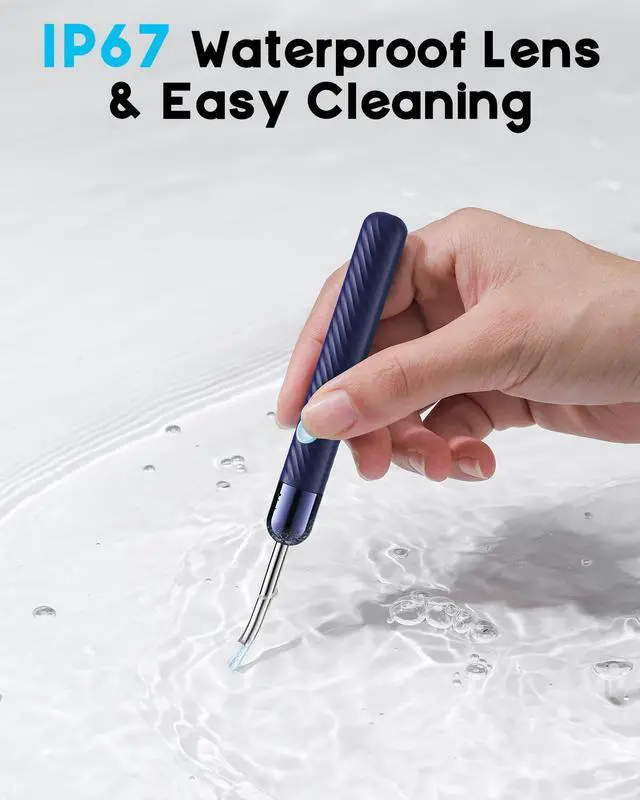 Alt view image 5 of 5 - Ear Wax Removal, Ear Cleaner with Camera with 1080P, Otoscope with Light, Ear Wax Removal Kit with 6 Ear Pick, Ear Camera for iPhone, iPad, Android Phones (Blue)