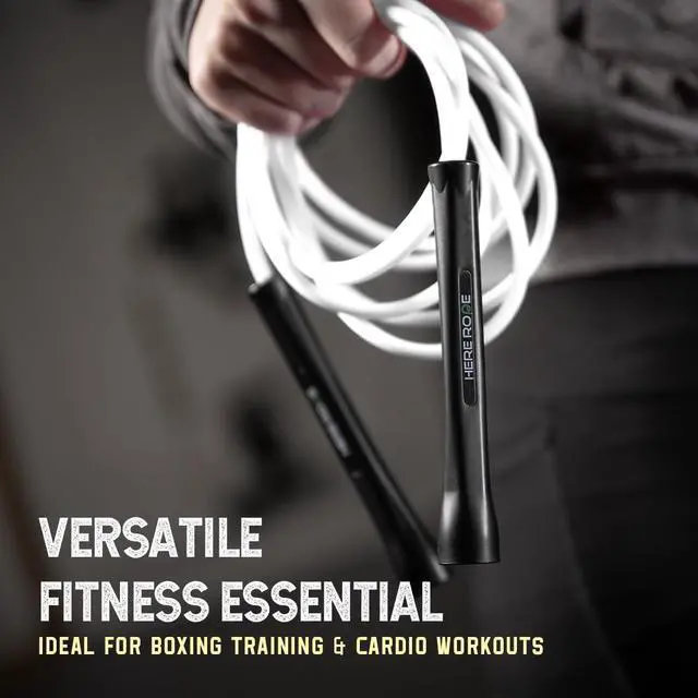 Alt view image 2 of 6 - 6mm Adjustable Boxing Jump Rope With Inner String Cord, Unbreakable Handles, Hererope Durable Non-Kinking PVC Jump Ropes for Men Women, Exercise Fitness, Indoor Outdoor Use