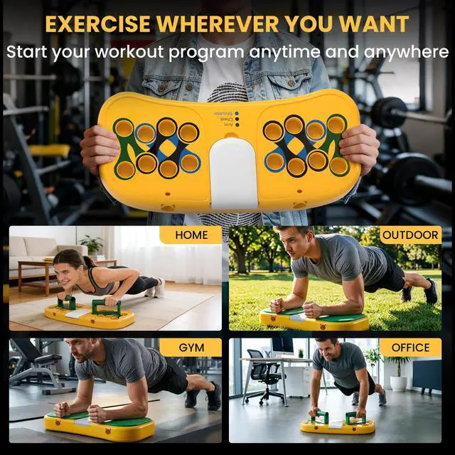 Alt view image 4 of 7 - Push Up Board with Color Coded Muscle Training System - Portable Pushup Handles for Chest Arms Shoulders - Home Workout Equipment for Men Women - Fitness Board