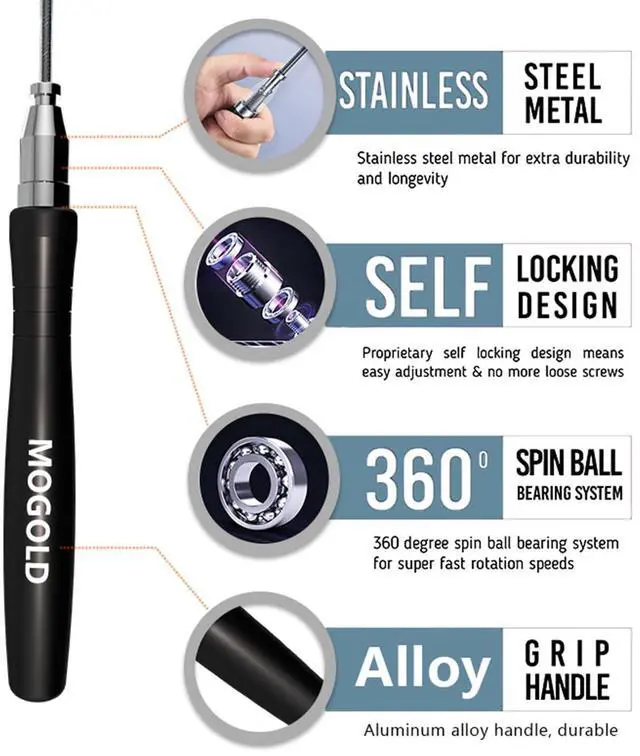 Alt view image 2 of 7 - Speed Rope Jump Rope for Crossfit, Boxing | Lightweight Skipping Rope for Women and Men Workout With Premium Bearing Balls | Unbreakable Handles