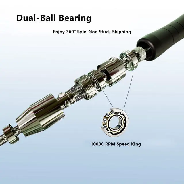 Alt view image 3 of 7 - Speed Rope Jump Rope for Crossfit, Boxing | Lightweight Skipping Rope for Women and Men Workout With Premium Bearing Balls | Unbreakable Handles